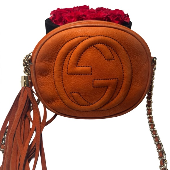 SOLD Gucci Vitello Range Mini Soho Chain Bag Old Whisky Burnt Orange Suede - Picture 1 of 14